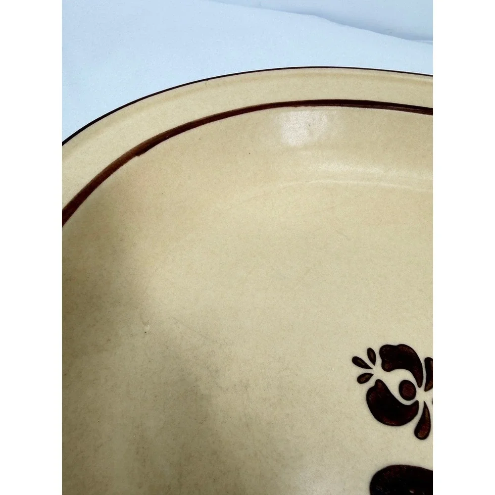 Pfaltzgraff Village Serving Platter Oval Floral Tan Brown Vintage Plate 16
